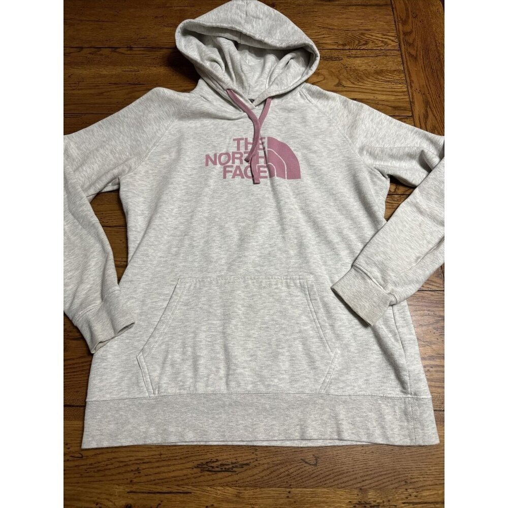 The North Face Hoodie Womens Gray Logo Pullover Long Sleeve Small Sweatshirt O7